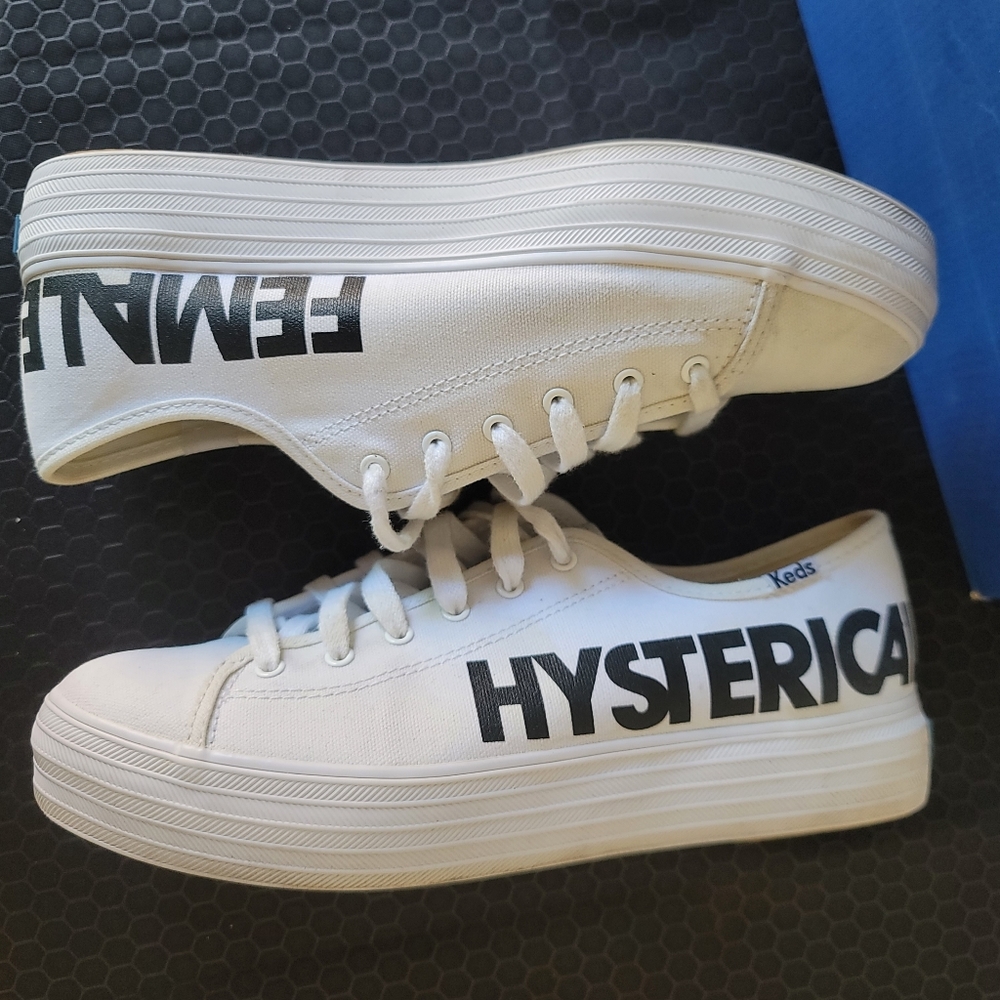 Keds x X Rachel Antonoff Triple Kick platform sneakers, white, size 7.5